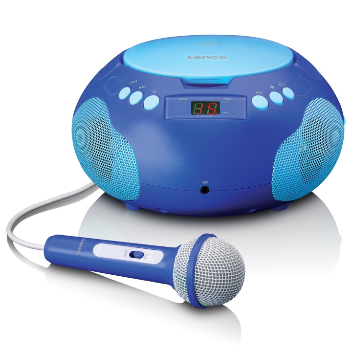 Lenco Draagbare radio / CD-speler met microfoon Blauw in de groep HOME ELECTRONICS / Audio & Beeld / Thuisbioscoop, Hifi en Draagbaar / Draagbare audiospelers / CD spelers bij TP E-commerce Nordic AB (D32396)