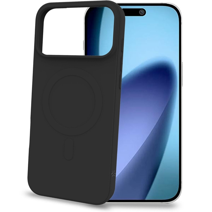 Celly Cromomag Zacht rubberen MagSafe hoesje geschikt voor iPhone 17 Pro Max Zwart in de groep SMARTPHONE & TABLETS / Mobielbescherming / Apple / iPhone 17 bij TP E-commerce Nordic AB (D32471)