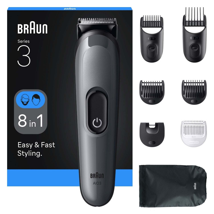 Braun Verzorgingsset Series 3 8-in-1 AIO3540 in de groep BEAUTY & HEALTH / Haar & Styling / Scheren & Trimmen / Haartrimmers bij TP E-commerce Nordic AB (D32473)