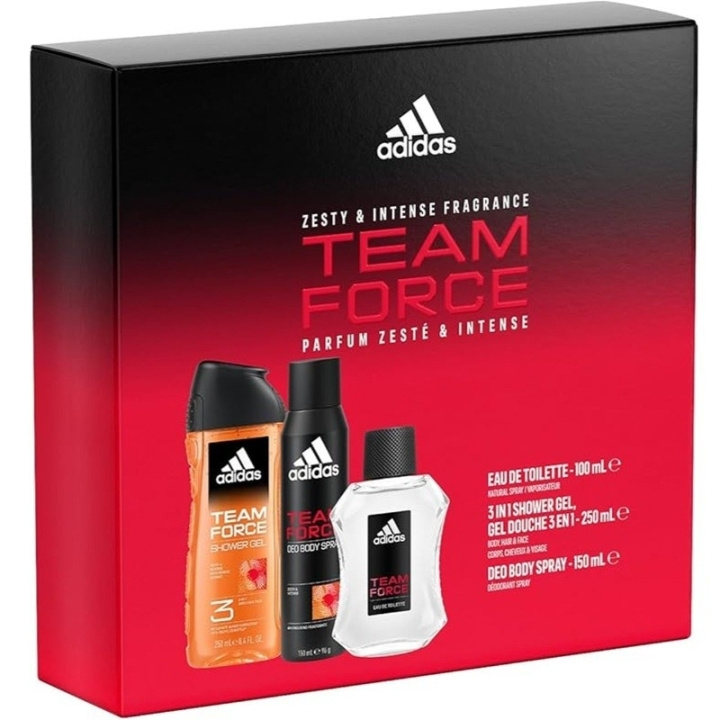 Adidas Giftset Adidas Team Force Edt 100ml + Shower Gel 250ml + Deo 150ml in de groep BEAUTY & HEALTH / Cadeausets / Cadeausets voor hem bij TP E-commerce Nordic AB (D32498)