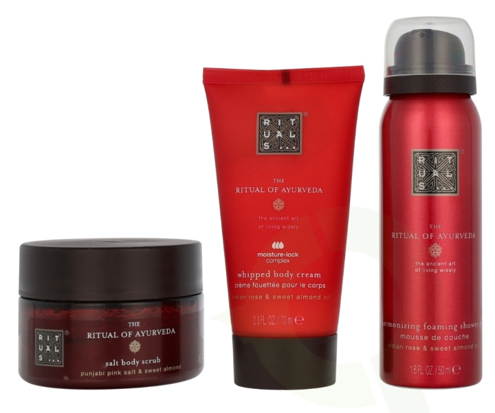 Rituals Ayurveda Trial Set 245 ml Foaming Shower Gel 50ml/Body Scrub 125g/Body Cream 70ml in de groep BEAUTY & HEALTH / Cadeausets / Cadeausets voor haar bij TP E-commerce Nordic AB (D32609)