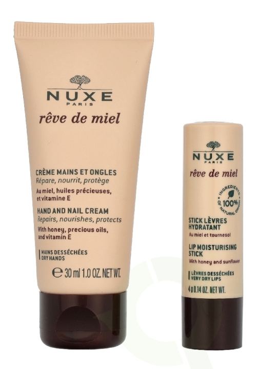 Nuxe Reve De Miel Set 34 ml Hand & Nail Cream 30ml/Lip Moisturizing Stick 4g in de groep BEAUTY & HEALTH / Manicure/pedicure / Handcrèmes bij TP E-commerce Nordic AB (D32732)