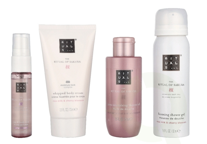 Rituals Sakura Small Giftset 215 ml Foaming Shower Gel 50ml/Shower Oil 75ml/Body Cream 70ml/Hair & Body Mist 20ml in de groep BEAUTY & HEALTH / Cadeausets / Cadeausets voor haar bij TP E-commerce Nordic AB (D32805)
