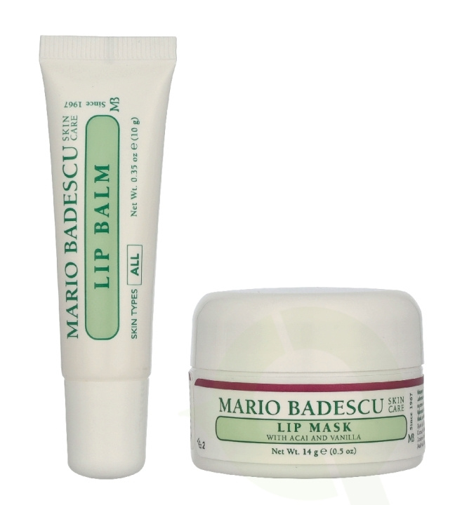 Mario Badescu Day To Night Lip Duo Set 24 g Lip Mask Acai Vanilla 14g/Lip Balm 10g in de groep BEAUTY & HEALTH / Makeup / Lippen / Lippenbalsem bij TP E-commerce Nordic AB (D32826)