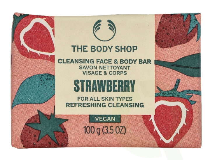 The Body Shop Strawberry Cleansing Face & Body Bar 100 g in de groep BEAUTY & HEALTH / Huidsverzorging / Lichaamsverzorging / Body mist bij TP E-commerce Nordic AB (D32888)