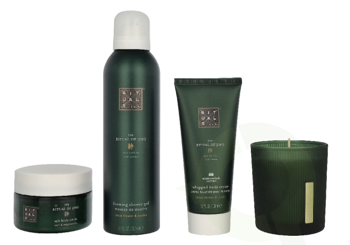Rituals Jing Medium Giftset 565 ml Scented Candle 140g/Foaming Shower Gel 200ml/Body Cream 100ml/Body Scrub 125g in de groep BEAUTY & HEALTH / Cadeausets / Cadeausets voor haar bij TP E-commerce Nordic AB (D32900)