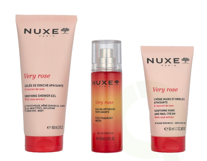 Nuxe Very Rose Set 180 ml Shower Gel 100ml/ Edp Spray 30ml/Hand Cream 50ml in de groep BEAUTY & HEALTH / Cadeausets / Cadeausets voor haar bij TP E-commerce Nordic AB (D32926)