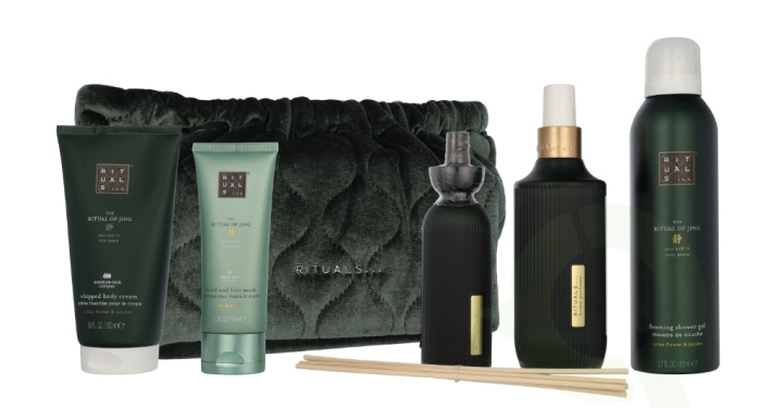 Rituals Jing Large Giftset 690 ml Home Perfume 200ml/Body Cream 150ml/Foaming Shower Gel 200ml/Mini Fragrance Sticks 70ml/Night Hand & Foot Mask 70ml in de groep BEAUTY & HEALTH / Cadeausets / Cadeausets voor haar bij TP E-commerce Nordic AB (D33050)