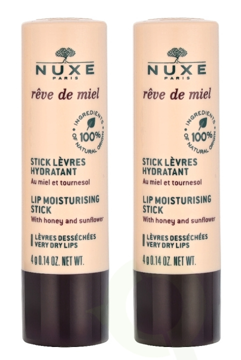Nuxe Reve De Miel Lip Moisturizing Stick Duo Set 8 ml 2x4gr in de groep BEAUTY & HEALTH / Makeup / Lippen / Lippenbalsem bij TP E-commerce Nordic AB (D33087)