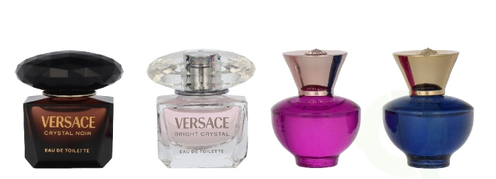 Versace Miniatures Set Women 20 ml 4x5ml - Crystal Noir Edt/Bright Crystal Edt/Dylan Purple Edp/Dylan Blue Edp in de groep BEAUTY & HEALTH / Cadeausets / Cadeausets voor haar bij TP E-commerce Nordic AB (D33118)