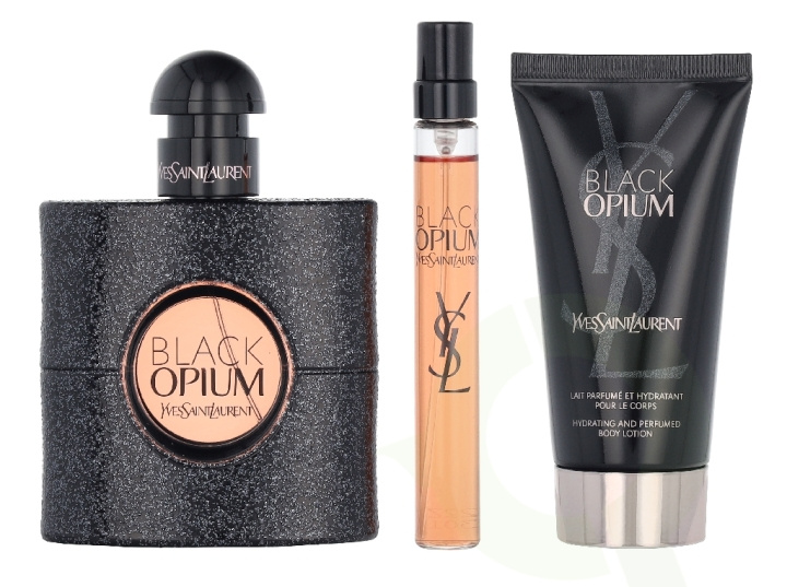 Yves Saint Laurent YSL Black Opium Giftset 110 ml Edp Spray 50ml/Edp Spray 10ml/Body Lotion 50ml in de groep BEAUTY & HEALTH / Geuren & Parfum / Parfum bij TP E-commerce Nordic AB (D33206)