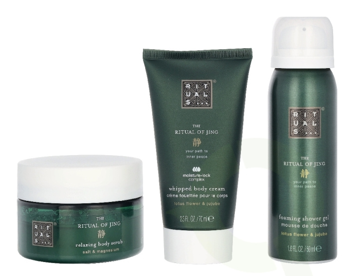 Rituals Jing Trial Set 245 ml Body Scrub 125g/Foaming Shower Gel 50ml/Body Cream 70ml in de groep BEAUTY & HEALTH / Huidsverzorging / Gezicht bij TP E-commerce Nordic AB (D33219)