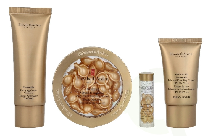 Elizabeth Arden E.Arden Twist & Lift Quartet Advanced Ceremide Capsules Set 94.2 ml Cream Cleanser 50ml/Restoring Serum 28ml/Eye Serum 1.2ml/Day Cream 15ml in de groep BEAUTY & HEALTH / Cadeausets / Cadeausets voor haar bij TP E-commerce Nordic AB (D33244)