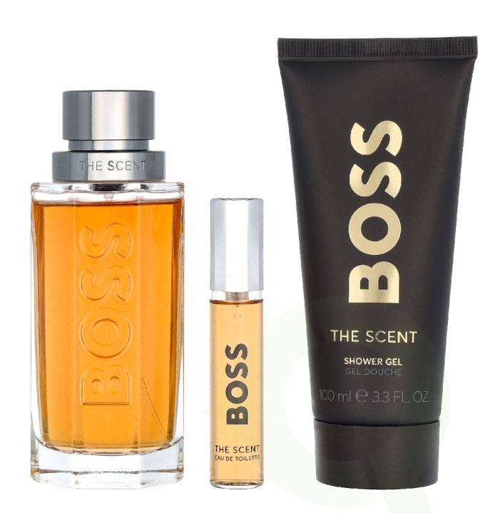 Hugo Boss The Scent Him Set 210 ml Edt Spray 100ml/Shower Gel 100ml/Edt Spray 10ml in de groep BEAUTY & HEALTH / Geuren & Parfum / Parfum / Parfum voor hem bij TP E-commerce Nordic AB (D33462)