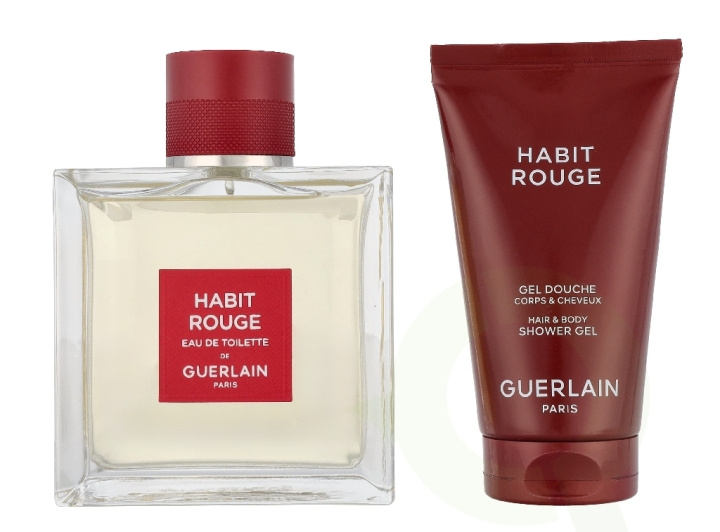 Guerlain Habit Rouge Giftset 175 ml Edt Spray 100ml/Shower Gel 75ml in de groep BEAUTY & HEALTH / Geuren & Parfum / Parfum / Parfum voor hem bij TP E-commerce Nordic AB (D33505)