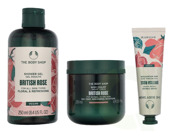The Body Shop G3 Small British Rose Giftset 140 ml Hand Cream 30ml/Body Butter 50ml/Shower Cream 60ml in de groep BEAUTY & HEALTH / Cadeausets / Cadeausets voor haar bij TP E-commerce Nordic AB (D33570)