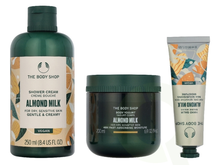 The Body Shop G3 Small Almond Milk Giftset 140 ml Hand Cream 30ml/Body Butter 50ml/Shower Cream 60ml in de groep BEAUTY & HEALTH / Cadeausets / Cadeausets voor haar bij TP E-commerce Nordic AB (D33571)