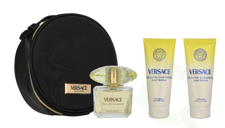 Versace Yellow Diamond Giftset 290 ml Edt Spray 90ml/Bath & Shower Gel 100ml/Body Lotion 100ml/Make-Up Case in de groep BEAUTY & HEALTH / Cadeausets / Cadeausets voor haar bij TP E-commerce Nordic AB (D33827)