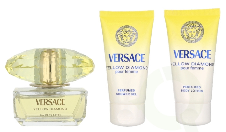 Versace Yellow Diamond Giftset 150 ml Edt Spray 50ml/Bath & Shower Gel 50ml/Body Lotion 50ml in de groep BEAUTY & HEALTH / Cadeausets / Cadeausets voor haar bij TP E-commerce Nordic AB (D33828)