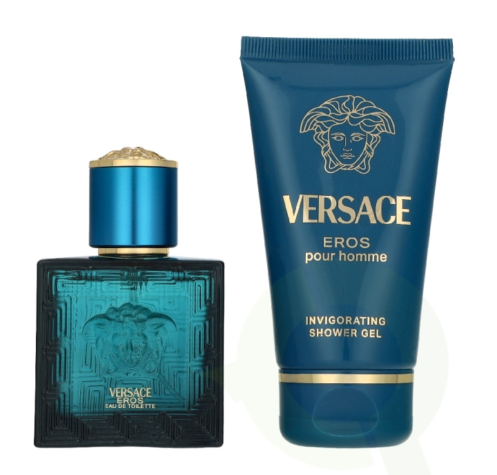 Versace Eros Pour Homme Giftset 80 ml Edt Spray 30ml/Bath & Shower Gel 50ml in de groep BEAUTY & HEALTH / Geuren & Parfum / Parfum / Parfum voor hem bij TP E-commerce Nordic AB (D33830)