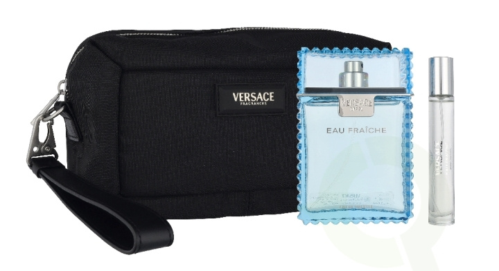 Versace Eau Fraiche Giftset 110 ml Edt Spray 100ml/Edt Spray 10ml/Black Trousse in de groep BEAUTY & HEALTH / Geuren & Parfum / Parfum / Parfum voor haar bij TP E-commerce Nordic AB (D33833)