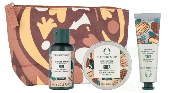 The Body Shop G2 Beauty Bag Shea Giftset 140 ml Shower Gel 60ml/Body Butter 50ml/Hand Balm 30ml in de groep BEAUTY & HEALTH / Cadeausets / Cadeausets voor haar bij TP E-commerce Nordic AB (D33894)