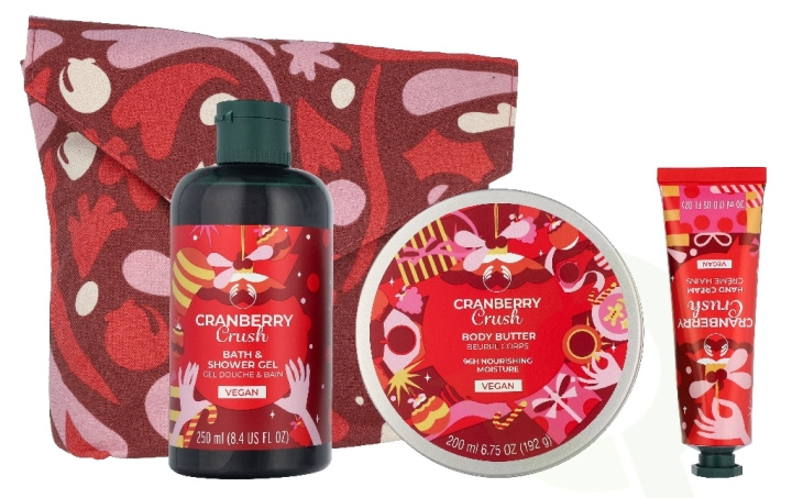 The Body Shop G3 Cranberry Essentials Giftset 580 ml Shower Gel 250ml/Body Yogurt 200ml/Hand Cream 30ml/Soap Bar 100g/Bath Lily in de groep BEAUTY & HEALTH / Cadeausets / Cadeausets voor haar bij TP E-commerce Nordic AB (D33906)