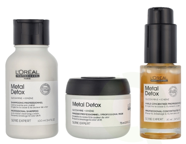 L\'Oreal Serie Expert Metal Detox Set 205 ml Shampoo 100ml/Mask 75ml/Oil 30ml in de groep BEAUTY & HEALTH / Huidsverzorging / Lichaamsverzorging / Bad- en douchegels bij TP E-commerce Nordic AB (D33966)