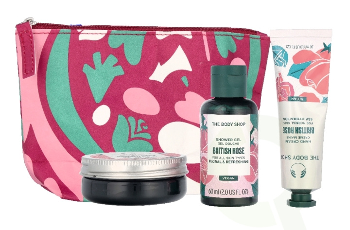 The Body Shop G2 Beauty Bag British Rose 140 ml Shower Gel 60ml/Body Butter 50ml/Hand Cream 30ml in de groep BEAUTY & HEALTH / Cadeausets / Cadeausets voor haar bij TP E-commerce Nordic AB (D33975)