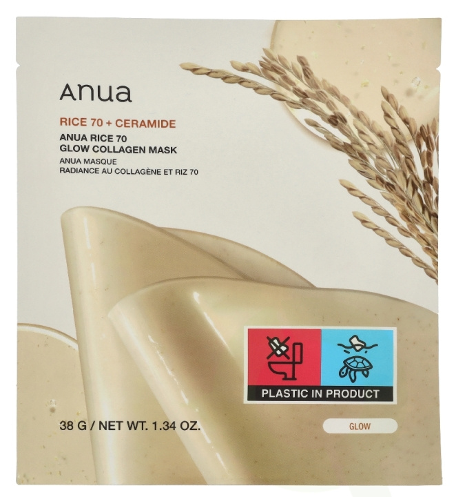 Anua Rice 70 + Ceramide Glow Collagen Mask 38 g in de groep BEAUTY & HEALTH / Huidsverzorging / Gezicht bij TP E-commerce Nordic AB (D34164)
