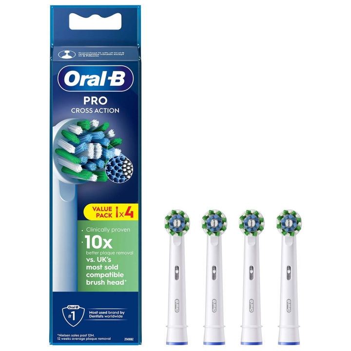 Oral B Borsthuvud Cross Action 4st in de groep BEAUTY & HEALTH / Mondverzorging / Elektrische tandenborstelaccessoires bij TP E-commerce Nordic AB (D34343)