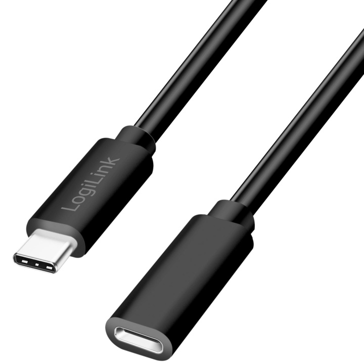 LogiLink USB-C Förlängningskabel 60W 3m Svart in de groep COMPUTERS & RANDAPPARATUUR / Computerkabels / USB / USB-C bij TP E-commerce Nordic AB (D34368)