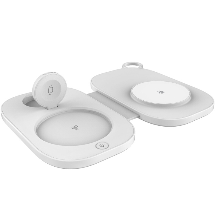 Celly 3-i-1 Trådlös laddare MagSafe-kompatibel Vit in de groep SMARTPHONE & TABLETS / Opladers & Kabels / Draadloze Qi-oplader bij TP E-commerce Nordic AB (D34395)