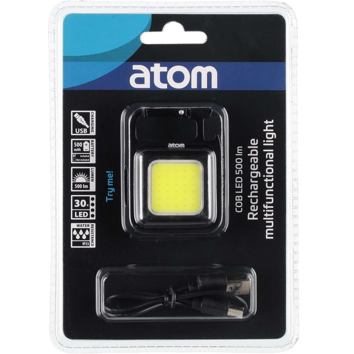 Atom Multifunktionslampa - Laddbar COB 30 LED Super 500 lm in de groep SPORT, VRIJE TIJD & HOBBY / Zaklampen & Hoofdlampen / Hoofdlampen bij TP E-commerce Nordic AB (D34489)