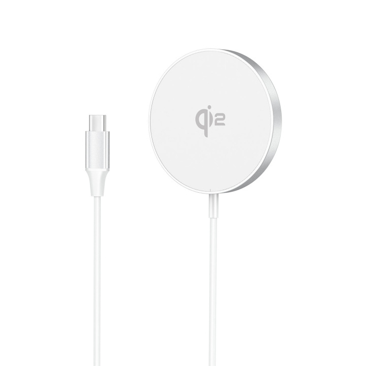 Gear Trådlös Laddare Qi2 Snabbladdning 15W Silver/Aluminium in de groep SMARTPHONE & TABLETS / Opladers & Kabels / Draadloze Qi-oplader bij TP E-commerce Nordic AB (D34530)