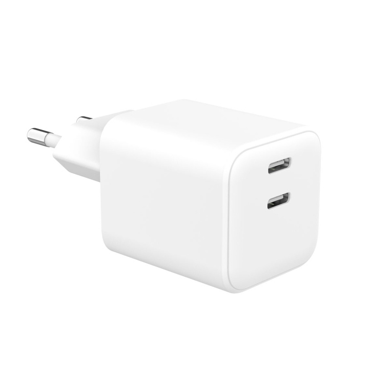 Gear Laddare 220V 2xUSB-C PD/PPS 65W GaN Vit in de groep SMARTPHONE & TABLETS / Opladers & Kabels / Wandoplader bij TP E-commerce Nordic AB (D34537)
