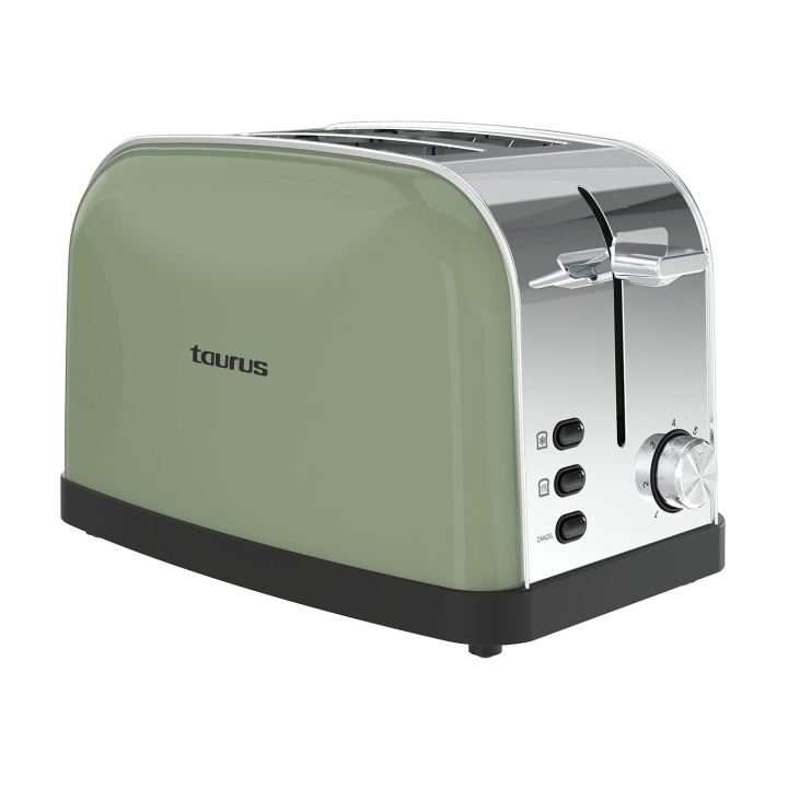 Taurus Brödrost Vintage 2 Olive Två Slotar Olive in de groep HUISHOUDEN & TUIN / Huishoudelijke apparaten / Broodroosters & Broodgrills / Broodroosters bij TP E-commerce Nordic AB (D34677)