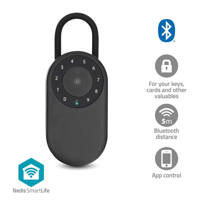 Nedis SmartLife-sleutelkluis | Bluetooth® | Buitenshuis | Digit | IP65 | Zwart in de groep SPORT, VRIJE TIJD & HOBBY / Leuke dingen / Handige spullen bij TP E-commerce Nordic AB (D34881)