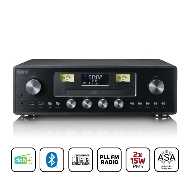 imperial DAB+/FM radio met CD-speler, USB, Bluetooth® en ASA functie in de groep HOME ELECTRONICS / Audio & Beeld / Thuisbioscoop, Hifi en Draagbaar / Radio & Wekkers / Draadloze audiozender bij TP E-commerce Nordic AB (D34884)