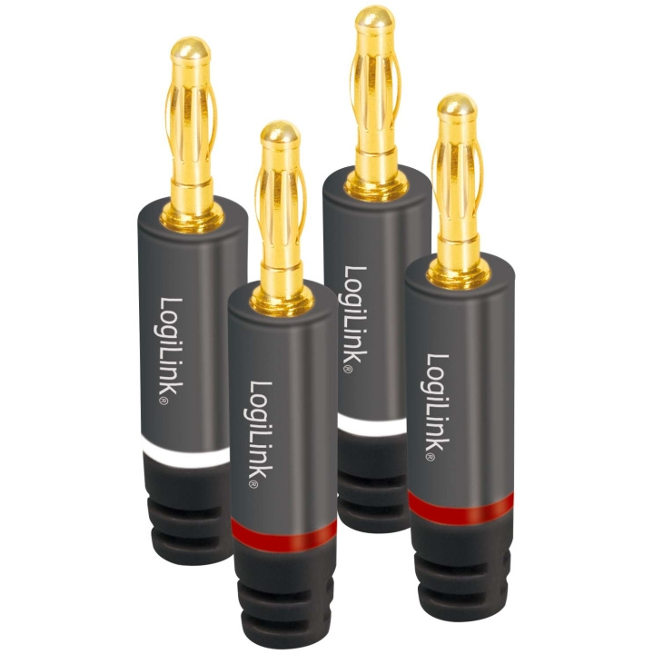 LogiLink Banankontakter max 4 mm² högtalarkabel 4-pack in de groep HOME ELECTRONICS / Kabels & Adapters / RCA bij TP E-commerce Nordic AB (D34935)