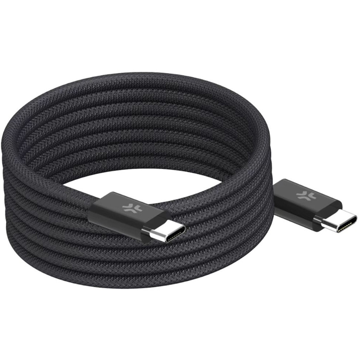 Celly USB-C Kabel 60W Magnetisk Flätad 2m Svart in de groep COMPUTERS & RANDAPPARATUUR / Computerkabels / USB / USB-C bij TP E-commerce Nordic AB (D35022)