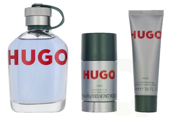Hugo Boss Hugo Man Giftset 250 ml Edt Spray 125ml/Deo Stick 75ml/Shower Gel 50ml in de groep BEAUTY & HEALTH / Geuren & Parfum / Parfum / Parfum voor hem bij TP E-commerce Nordic AB (D35279)