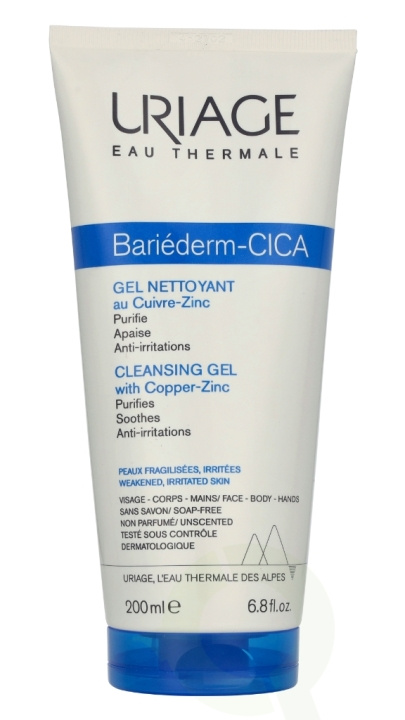 Uriage Bariederm Cleansing Cica-Gel 200 ml For Weakened, Irritated Skin in de groep BEAUTY & HEALTH / Huidsverzorging / Gezicht / Schoonmaak bij TP E-commerce Nordic AB (D35585)