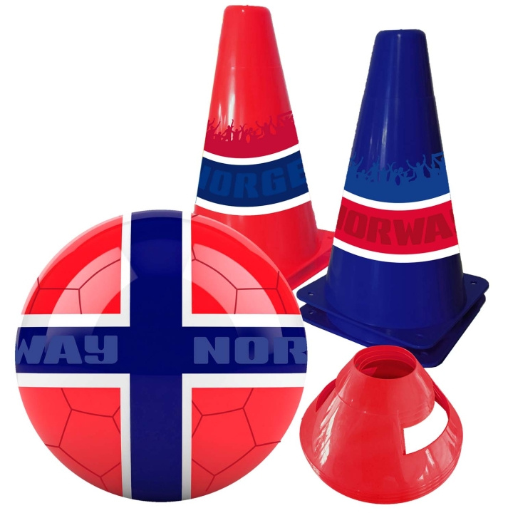 SportMe Fotbollsset NORGE - Boll och Koner in de groep SPEELGOED, KINDER- & BABYPRODUCTEN / Buitenspeelgoed / Sport & Spel bij TP E-commerce Nordic AB (D35604)
