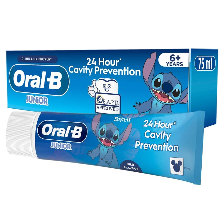 Oral B Tandkräm Junior Pro Stitch 75ml 6+ år in de groep BEAUTY & HEALTH / Mondverzorging / Whitening producten bij TP E-commerce Nordic AB (D35620)