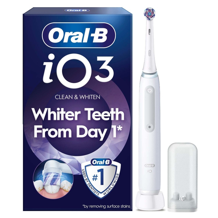 Oral B Eltandborste iO3 Quite White (Whitening Edition) in de groep BEAUTY & HEALTH / Mondverzorging / Elektrische tandenborstels bij TP E-commerce Nordic AB (D35627)