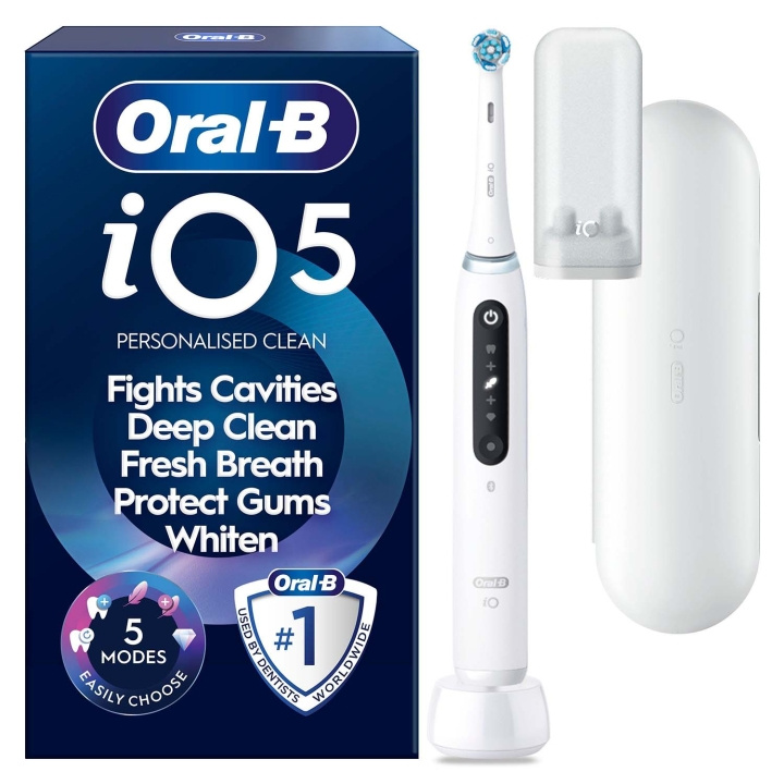 Oral B Eltandborste iO5 Quite White TC in de groep BEAUTY & HEALTH / Mondverzorging / Elektrische tandenborstels bij TP E-commerce Nordic AB (D35628)