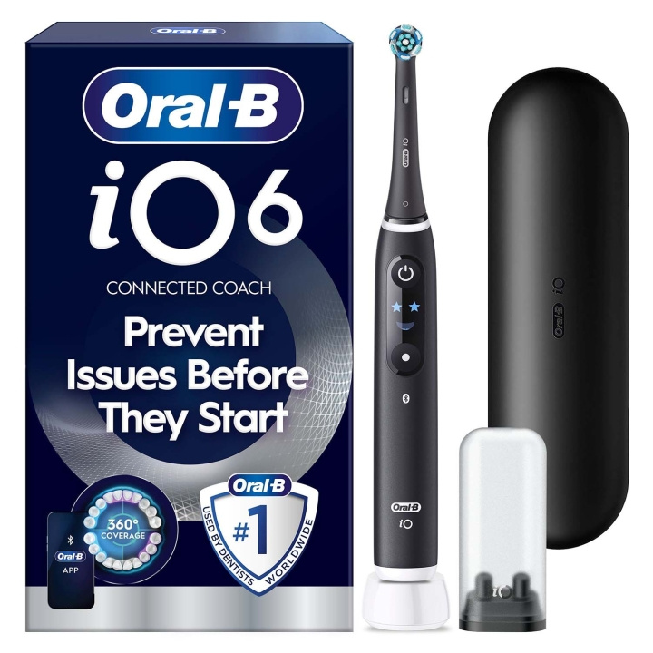 Oral B Eltandborste iO6 Black Lava, 1 Extra Refill in de groep BEAUTY & HEALTH / Mondverzorging / Elektrische tandenborstels bij TP E-commerce Nordic AB (D35632)