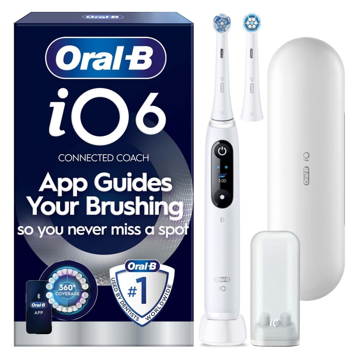 Oral B Eltandborste iO6 White, 1 Extra Refill in de groep BEAUTY & HEALTH / Mondverzorging / Elektrische tandenborstels bij TP E-commerce Nordic AB (D35633)