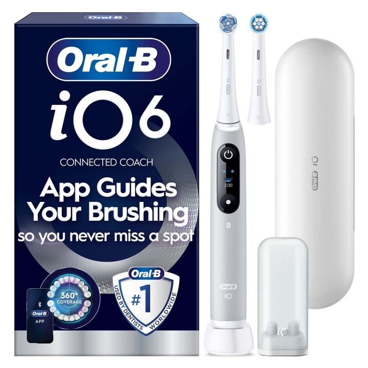 Oral B Eltandborste iO6 Grey Opal, 1 Extra Refill in de groep BEAUTY & HEALTH / Mondverzorging / Elektrische tandenborstels bij TP E-commerce Nordic AB (D35634)